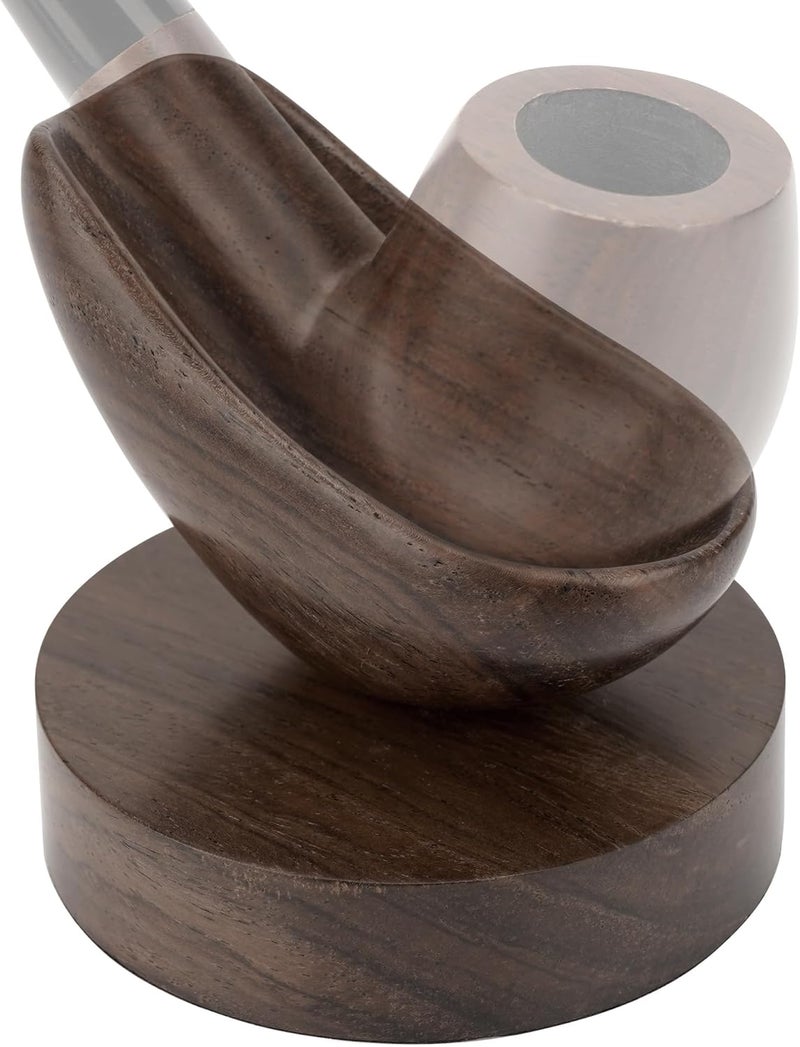 Linkidea Ebony Wood Smoking Pipe Stand, Portable Tobacco Pipe Holder Rack for Men, Wooden Rest Compatible with Most Pipes, Classic Smoking Accessories - Image 1